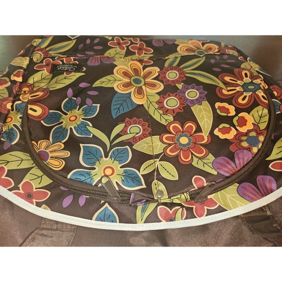 Longaberger‎ Sisters Bliss Baby Diaper Bag w Changing Pad Brown Floral Shower - Picture 2 of 10